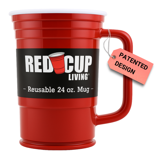 red cup white backround reusable tag patented desing 