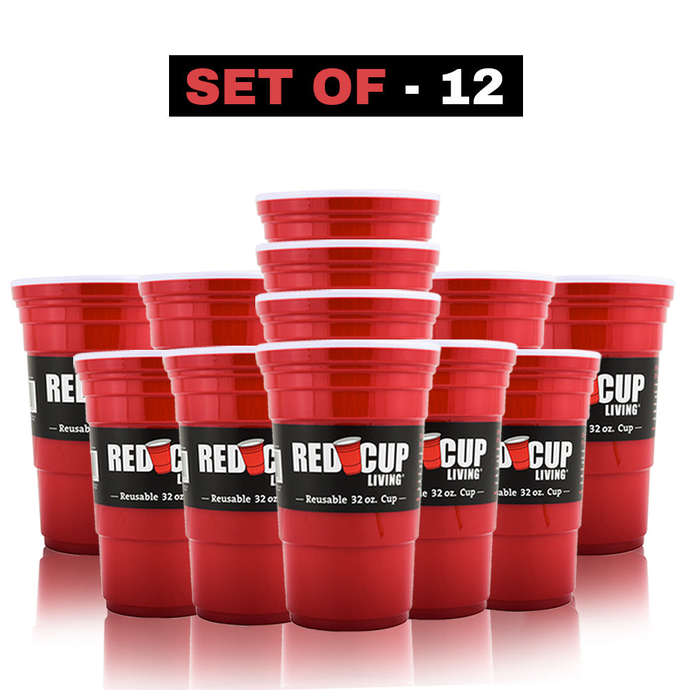 32oz Reusable Party Cup | Unbreakable & BPA Free | Perfect for Parties,  Camping & Outdoors - Set of 12