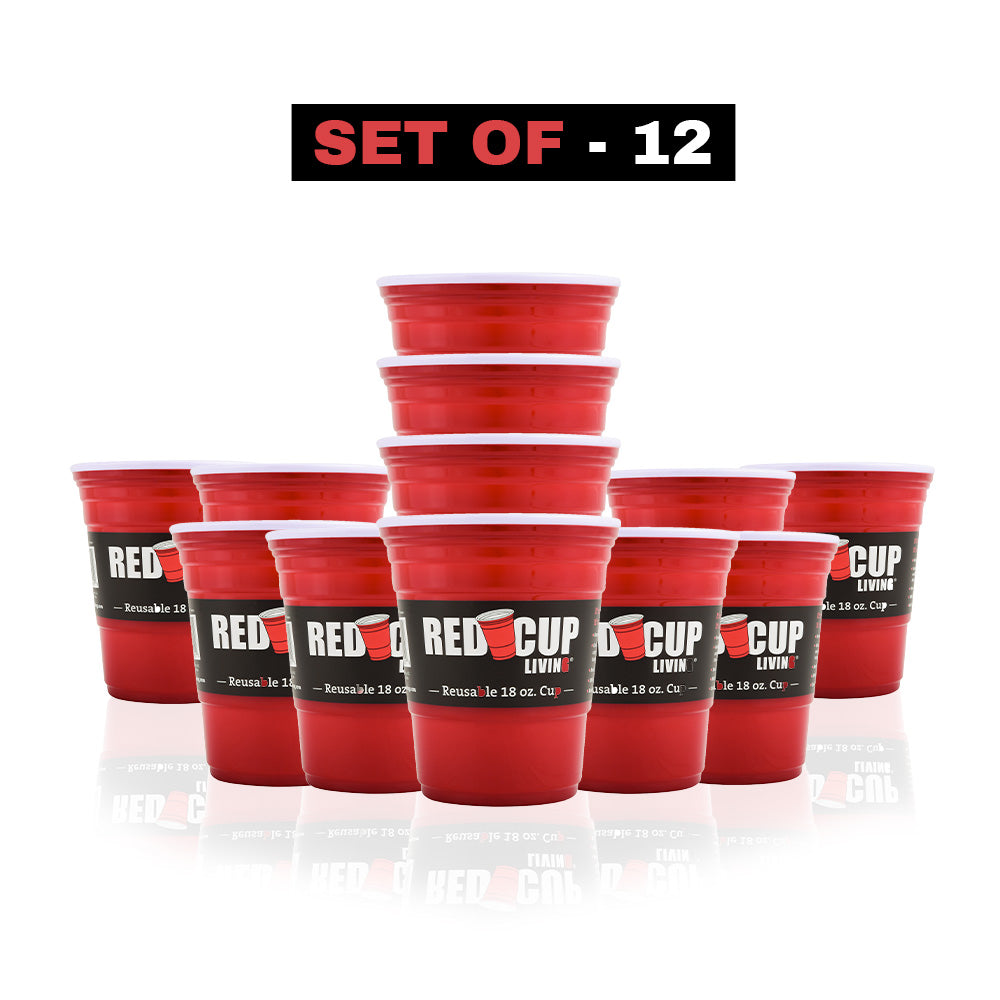 Red Cup Living Reusable Red Solo Cups - Two 18oz Cup Set - NWOT