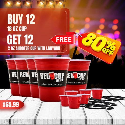 Red 18 oz Cup and Shooter Cup Party Pack