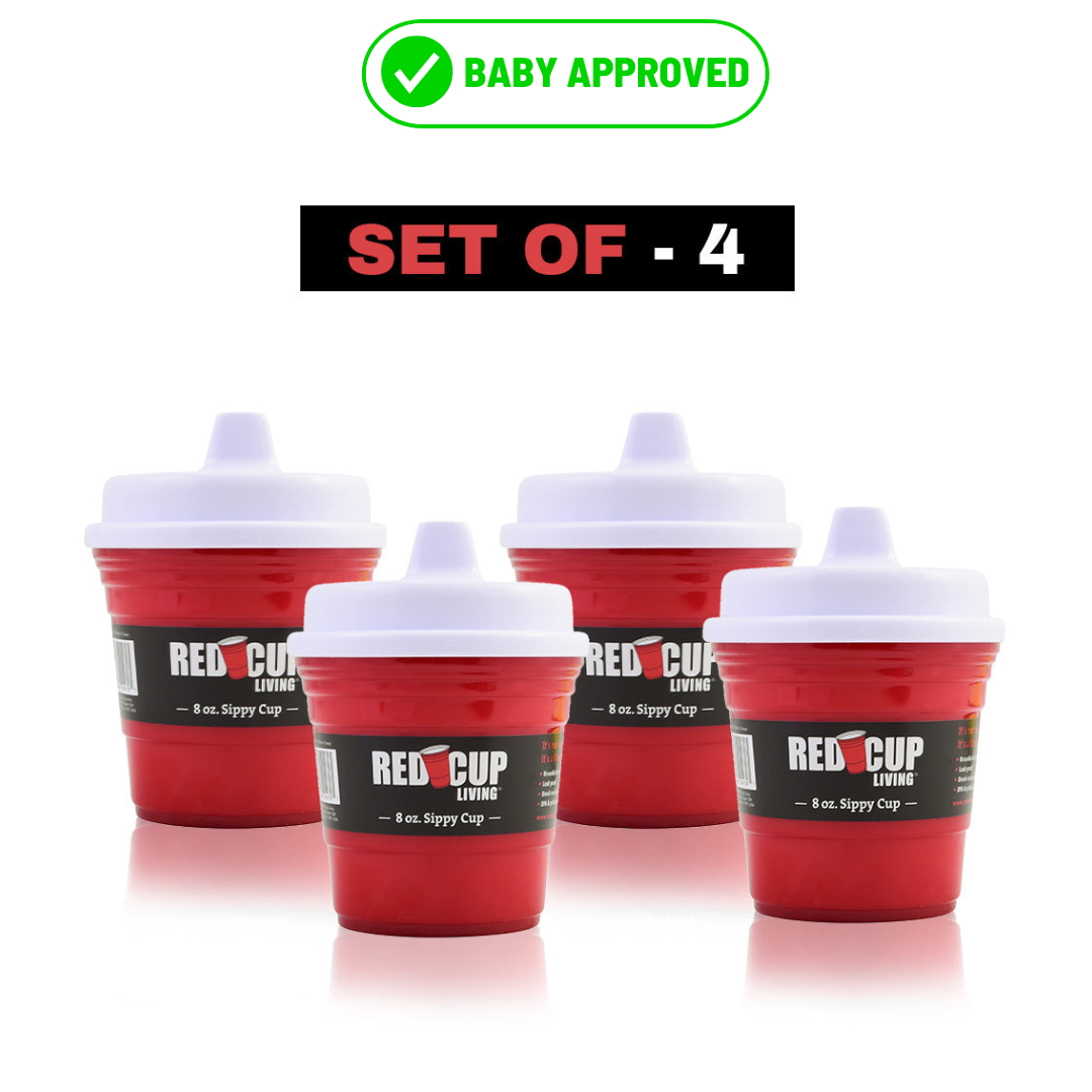 Red Cup Living 8oz Baby Trainer Sippy Cups – BPA-Free, Phthalate-Free, Leak-Proof & Durable Toddler Cups for Safe Travel & Home Use – Dishwasher Safe