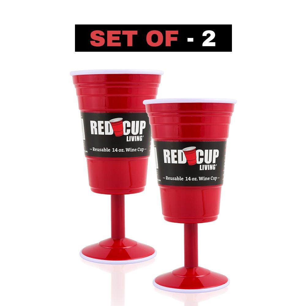 14oz Reusable Plastic Wine Cup | Durable & Unbreakable, BPA Free | Perfect for Parties, Camping & Outdoors