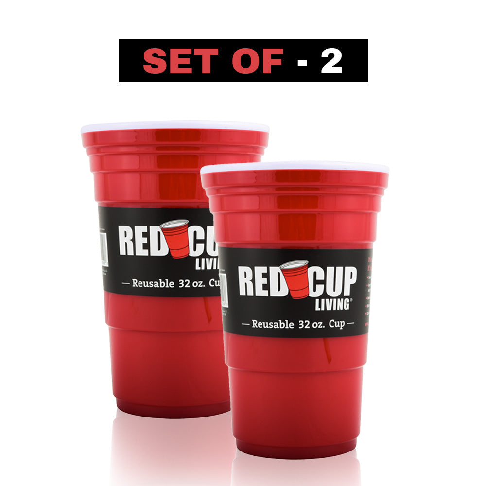  Red Cup Living Red Party Cups Lids- 32 oz, Reusable