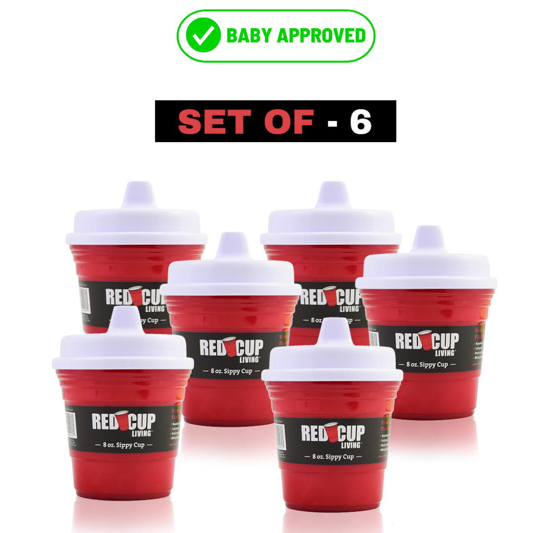 Red Cup Living 8oz Baby Trainer Sippy Cups – BPA-Free, Phthalate-Free, Leak-Proof & Durable Toddler Cups for Safe Travel & Home Use – Dishwasher Safe