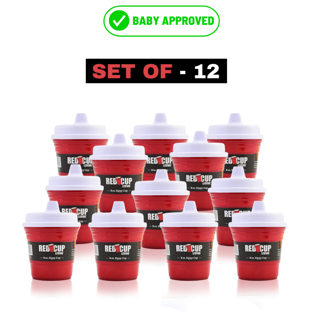 Red Cup Living 8oz Baby Trainer Sippy Cups – BPA-Free, Phthalate-Free, Leak-Proof & Durable Toddler Cups for Safe Travel & Home Use – Dishwasher Safe