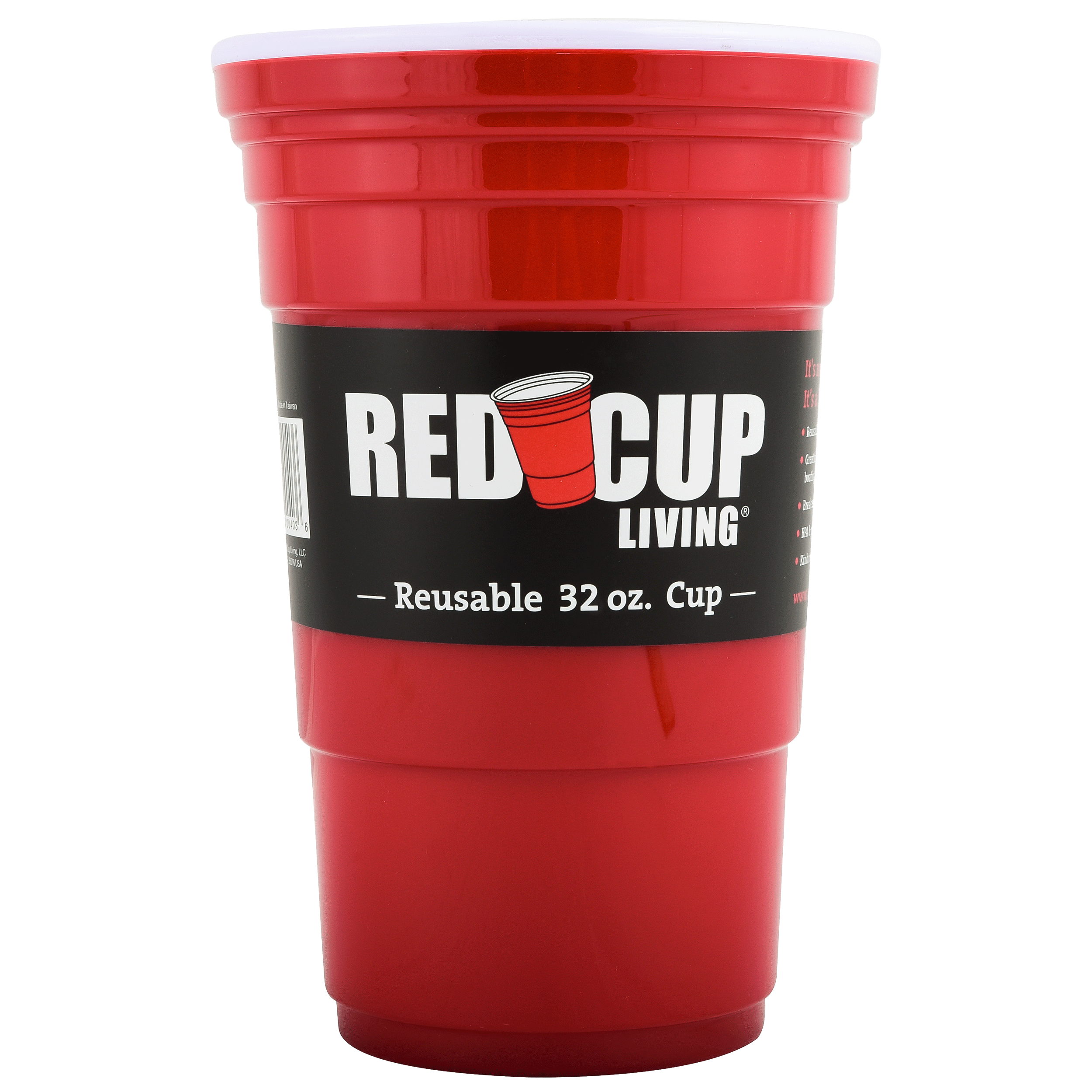 Reusable Red Party 32oz Cup | Strong, Unbreakable, Leakproof tumbler | Durable ABS plastic, BPA Free | Perfect for parties, camping & Outdoors