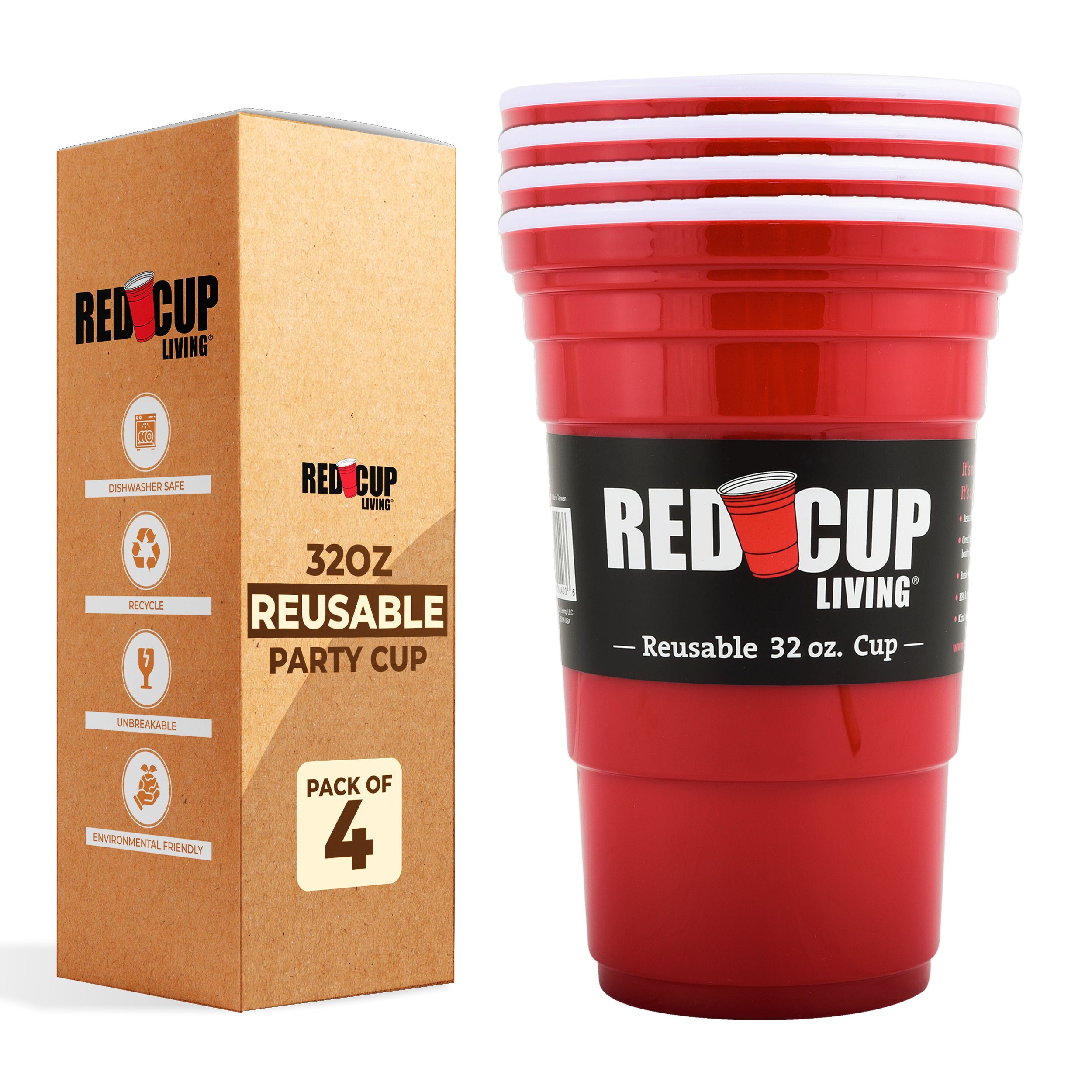 32oz reusable cup pack of 4