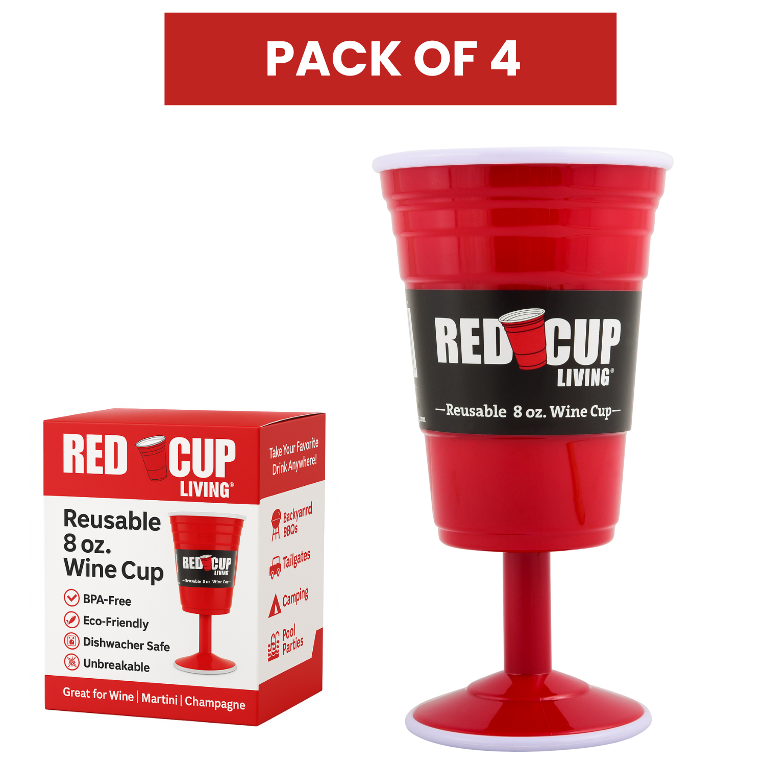 Reusable Plastic 8oz Wine Cup