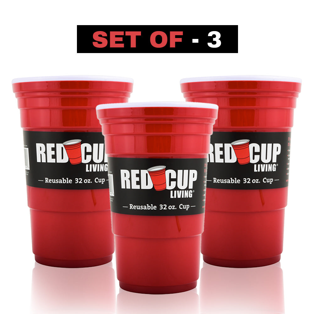 32oz Reusable Party Cup | Unbreakable & BPA Free | Perfect for Parties,  Camping & Outdoors - Set of 3