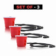 Reusable Red Plastic Shot Cup With Lanyard | Unbreakable, BPA Free | Perfect for Parties, BBQs & Outings