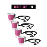 Reusable Pink Plastic Shot Cup with lanyard | unbreakable, BPA Free | Perfect for Parties, BBQs & Outings