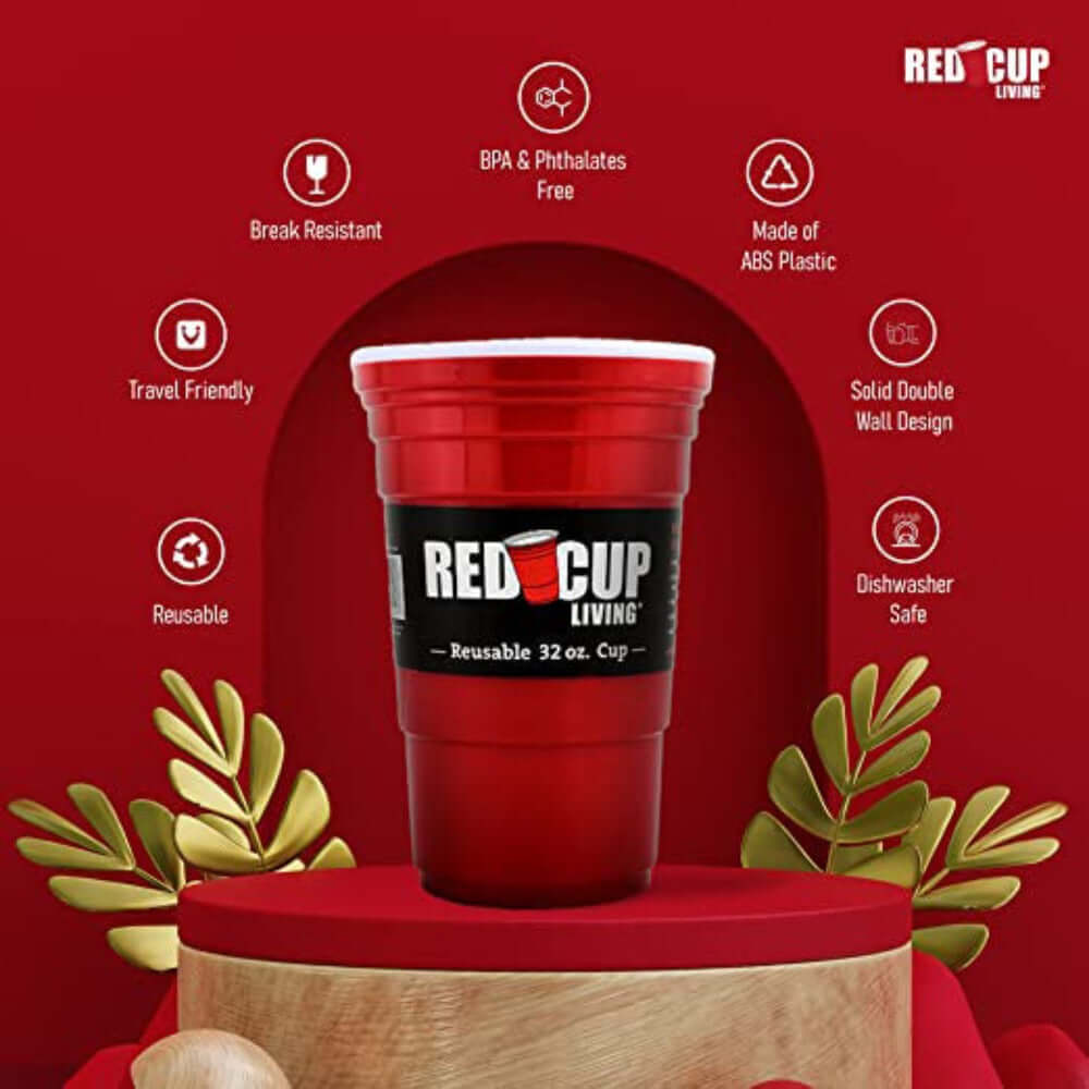 32Oz Reusable Red Plastic Cups Big Red Cups Redcupliving