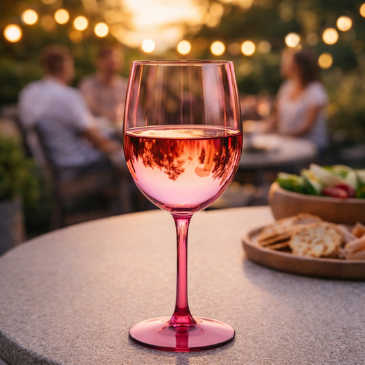 Red Cup Living Plastic Wine Glasses with Stem - 14oz Reusable Shatterproof Wine Cups for Parties, Events & Outdoor