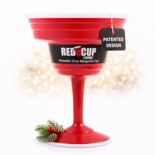 Reusable Plastic Red Margarita Party Cups | Durable ABS plastic, BPA and phthalates free | Perfect for Parties, Camping & Outdoors