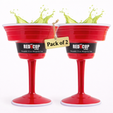 Reusable Plastic Red Margarita Party Cups | Durable ABS plastic, BPA and phthalates free | Perfect for Parties, Camping & Outdoors