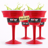 Reusable Plastic Red Margarita Party Cups | Durable ABS plastic, BPA and phthalates free | Perfect for Parties, Camping & Outdoors