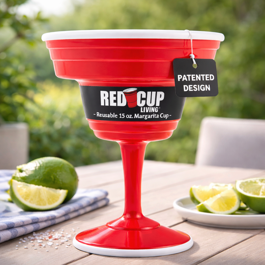 Reusable Plastic Red Margarita Party Cups | Durable ABS plastic, BPA and phthalates free | Perfect for Parties, Camping & Outdoors