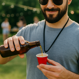 Reusable Red Plastic Shot Cup With Lanyard | Unbreakable, BPA Free | Perfect for Parties, BBQs & Outings