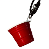 Reusable Red Plastic Shot Cup With Lanyard | Unbreakable, BPA Free | Perfect for Parties, BBQs & Outings