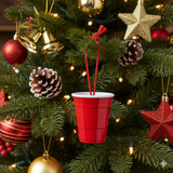 Miniature Beverage Red Plastic Cup Ornaments for Christmas Tree Living Room Dining Room Party Decoration