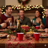 Miniature Beverage Red Plastic Cup Ornaments for Christmas Tree Living Room Dining Room Party Decoration