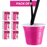 2oz Reusable Pink Plastic Shot Cup With Lanyard | unbreakable, BPA Free | Perfect for Parties, BBQs & Outings