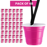2oz Reusable Pink Plastic Shot Cup With Lanyard | unbreakable, BPA Free | Perfect for Parties, BBQs & Outings