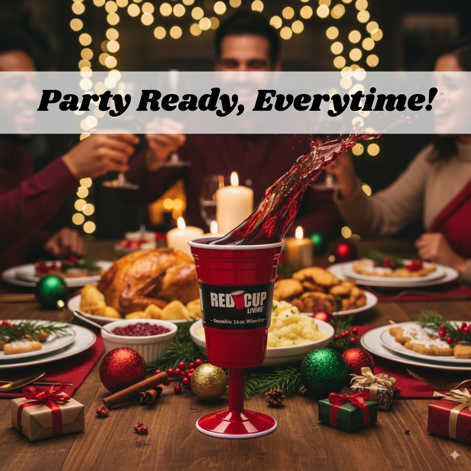 14oz Reusable Plastic Wine Cup