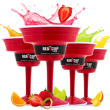 Reusable Plastic Red Margarita Party Cups | Durable ABS plastic, BPA and phthalates free | Perfect for Parties, Camping & Outdoors