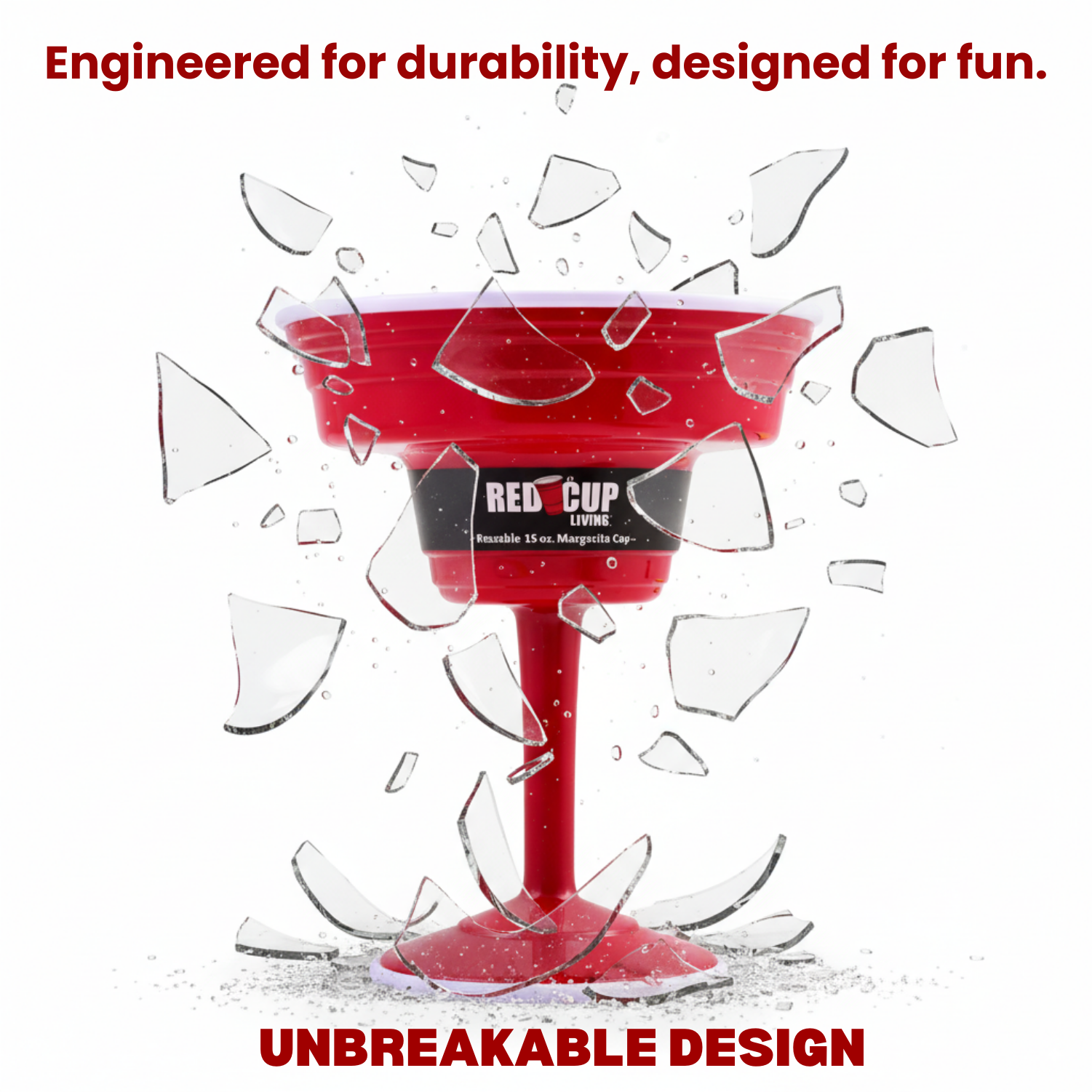Reusable Plastic Red Margarita Party Cups | Durable ABS plastic, BPA and phthalates free | Perfect for Parties, Camping & Outdoors
