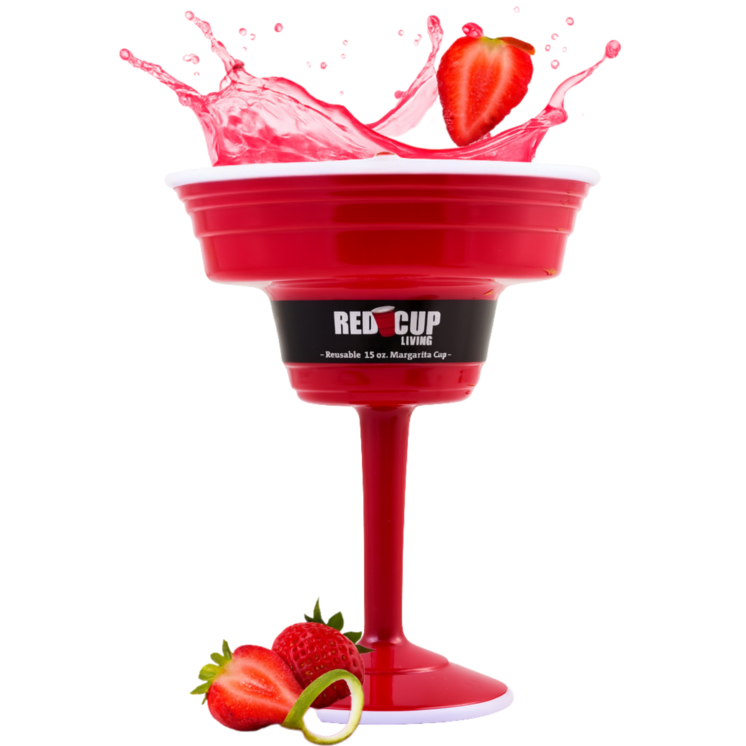 Reusable Plastic Red Margarita Party Cups | Durable ABS plastic, BPA and phthalates free | Perfect for Parties, Camping & Outdoors