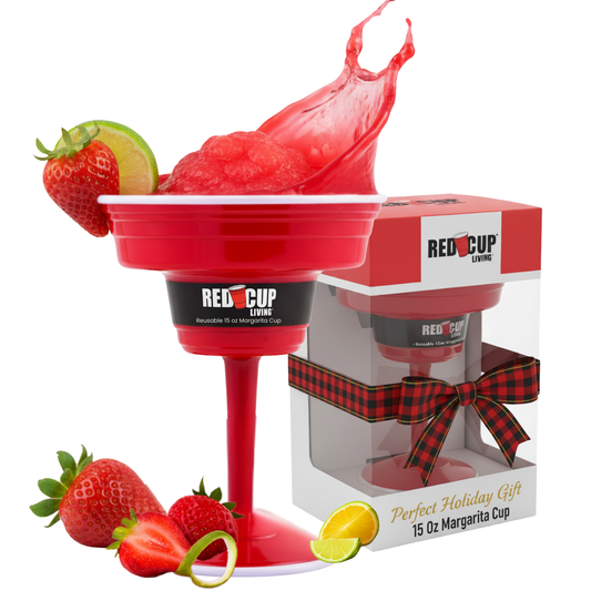 Reusable Plastic Red Margarita Party Cups | Durable ABS plastic, BPA and phthalates free | Perfect for Parties, Camping & Outdoors