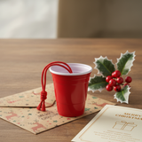 Miniature Beverage Red Plastic Cup Ornaments for Christmas Tree Living Room Dining Room Party Decoration
