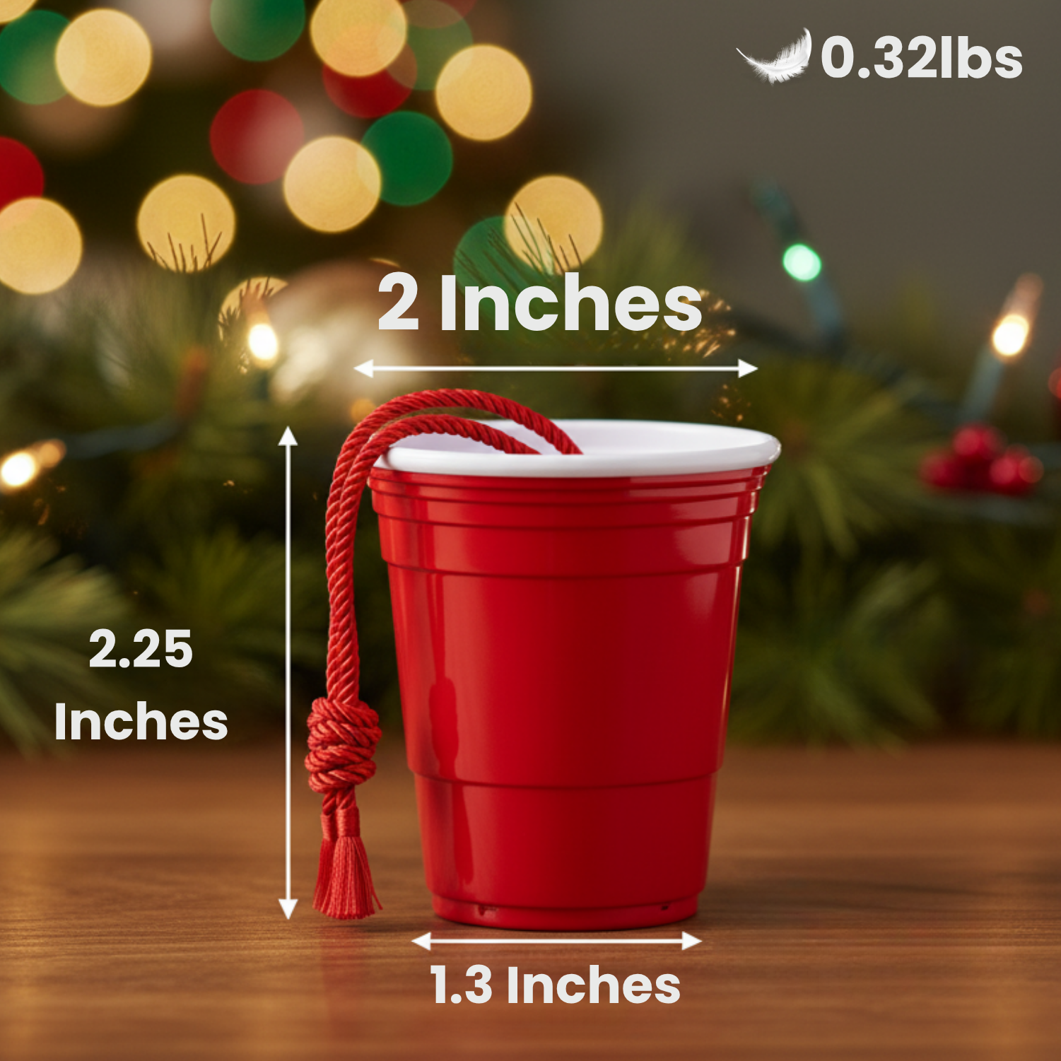 Miniature Beverage Red Plastic Cup Ornaments for Christmas Tree Living Room Dining Room Party Decoration