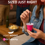 2oz Reusable Pink Plastic Shot Cup With Lanyard | unbreakable, BPA Free | Perfect for Parties, BBQs & Outings