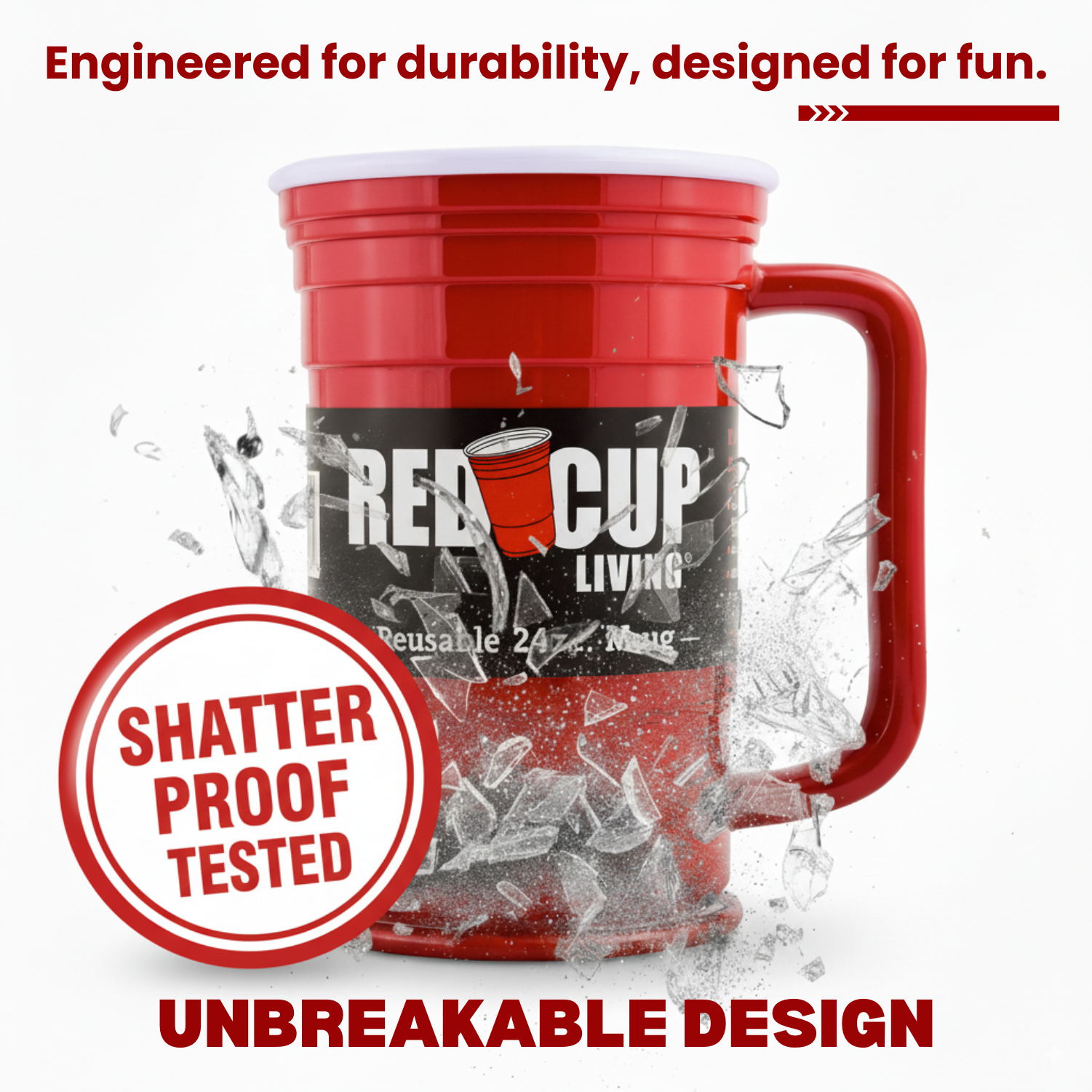 24oz Reusable Plastic Beer Mugs