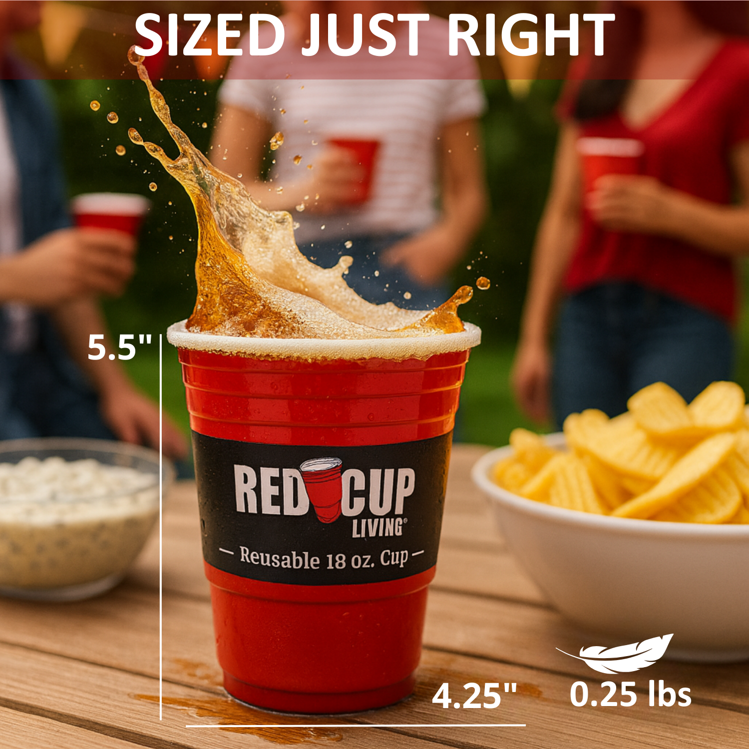 Reusable 18oz Cup For Party | Durable ABS plastic, BPA & phthalates free | Perfect for parties, camping & Outdoors