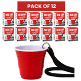 Reusable Red Plastic Shot Cup With Lanyard | Unbreakable, BPA Free | Perfect for Parties, BBQs & Outings