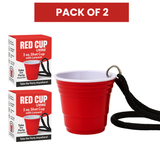 Reusable Red Plastic Shot Cup With Lanyard | Unbreakable, BPA Free | Perfect for Parties, BBQs & Outings