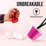 2oz Reusable Pink Plastic Shot Cup With Lanyard | unbreakable, BPA Free | Perfect for Parties, BBQs & Outings