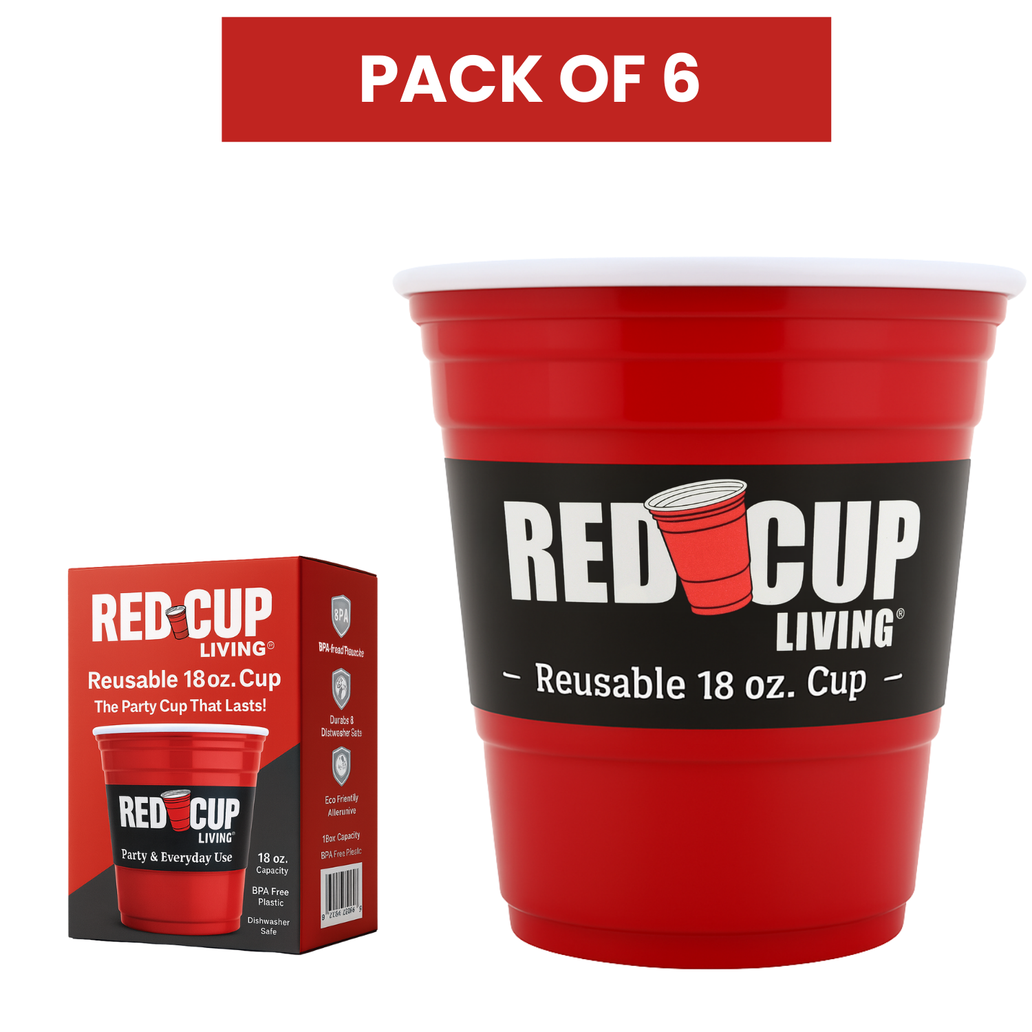 Reusable 18oz Cup For Party | Durable ABS plastic, BPA & phthalates free | Perfect for parties, camping & Outdoors