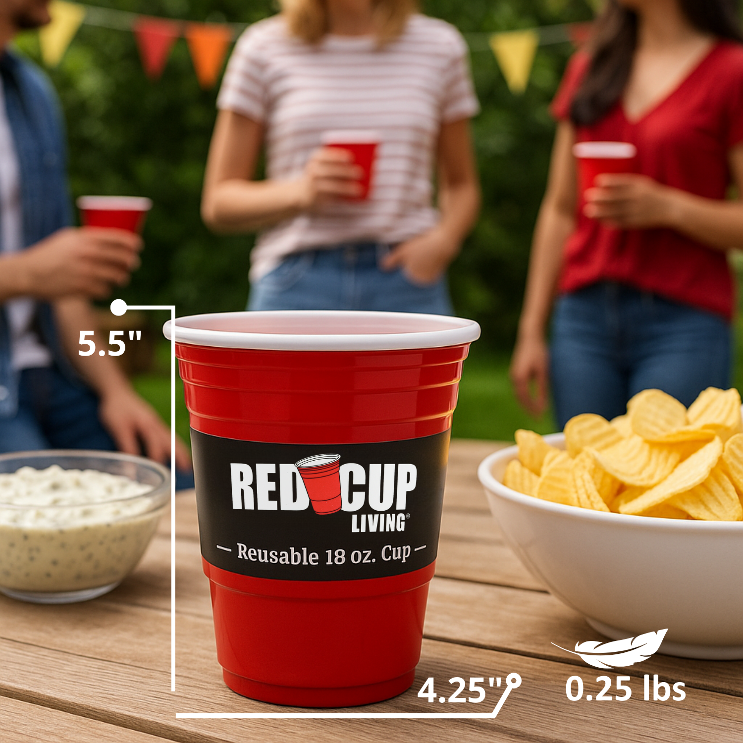 Reusable 18oz Cup For Party | Durable ABS plastic, BPA & phthalates free | Perfect for parties, camping & Outdoors