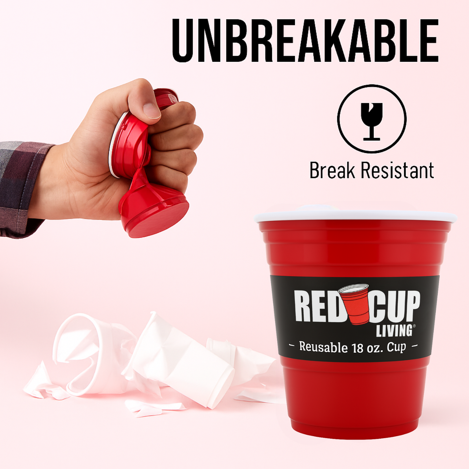 Reusable 18oz Cup For Party | Durable ABS plastic, BPA & phthalates free | Perfect for parties, camping & Outdoors