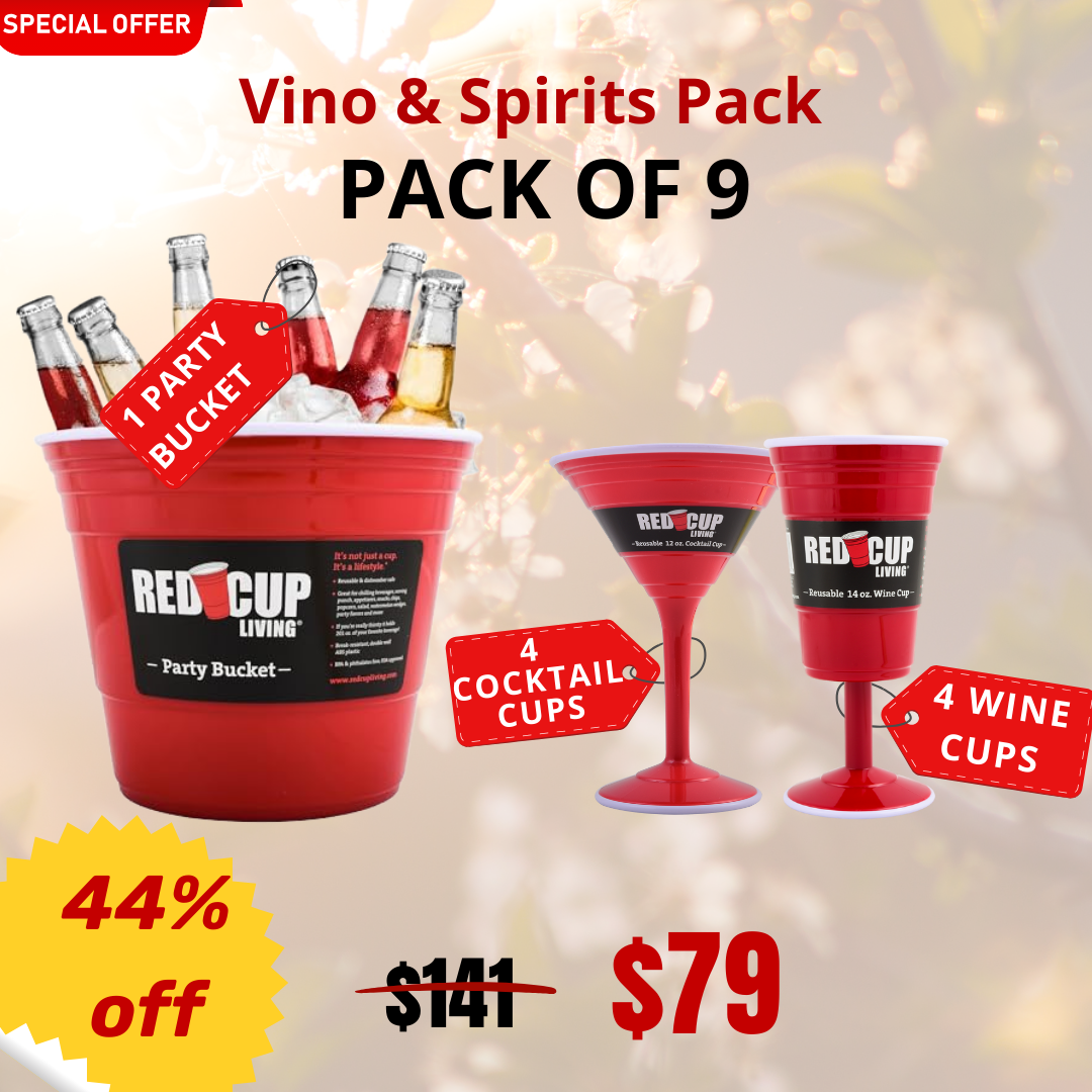Vino & Spirits Bundle 4Wine Cup, 4Cocktail Cup & 1Party Bucket