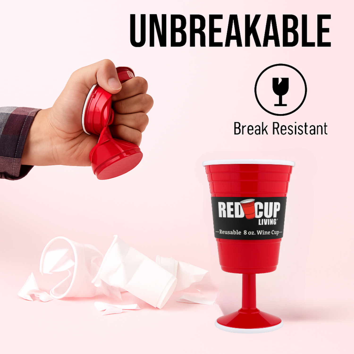 Reusable Plastic 8oz Wine Cup