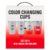 15 Oz Color Changing Cups ( Set of 4) , Unbreakable Easy to Clean, Stainless Aluminium