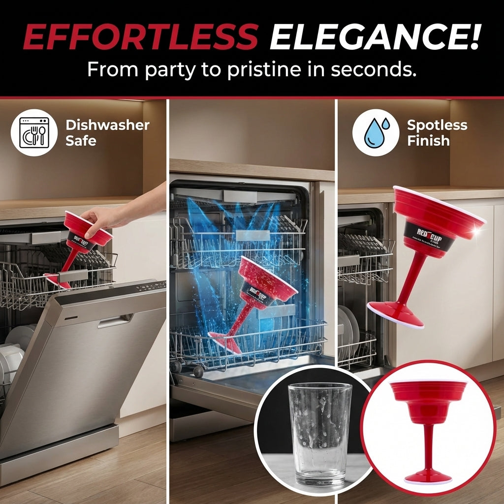 Reusable Plastic Red Margarita Party Cups | Durable ABS plastic, BPA and phthalates free | Perfect for Parties, Camping & Outdoors