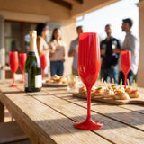 Red Cup Living-5 Oz Red Reusable Plastic Wine Cups with Stem | Shatterproof Goblets for Parties & Events | Dishwasher Safe Drinkware