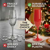 Red Cup Living-5 Oz Red Reusable Plastic Wine Cups with Stem | Shatterproof Goblets for Parties & Events | Dishwasher Safe Drinkware