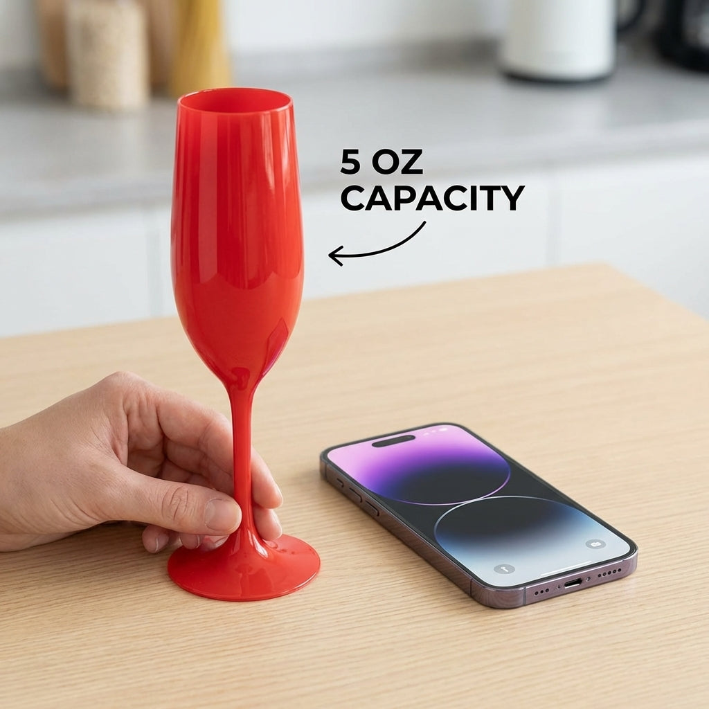 Red Cup Living-5 Oz Red Reusable Plastic Wine Cups with Stem | Shatterproof Goblets for Parties & Events | Dishwasher Safe Drinkware